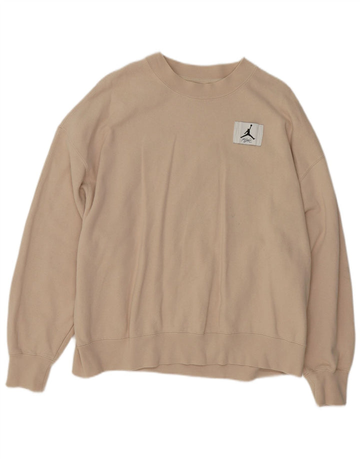 JORDAN Sweat-shirt surdimensionné pour femme UK 14 Coton beige moyen