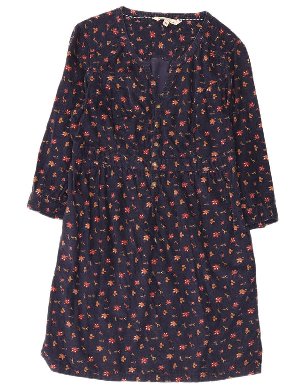 Fat Face Robe fourreau à manches 3/4 pour femme UK 42 Bleu marine moyen floral