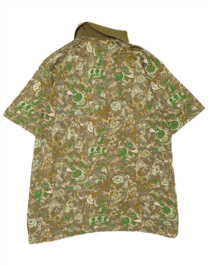 NINO MARINI Polo Homme Kaki Moyen Paisley Coton