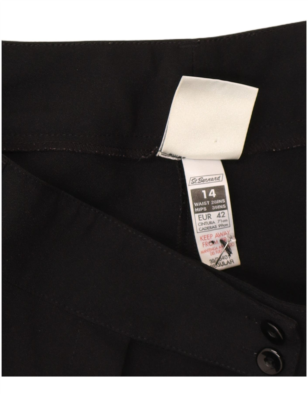 St. Bernard Pantalon de costume bootcut pour femme EU 40 Medium W30 L30 Noir