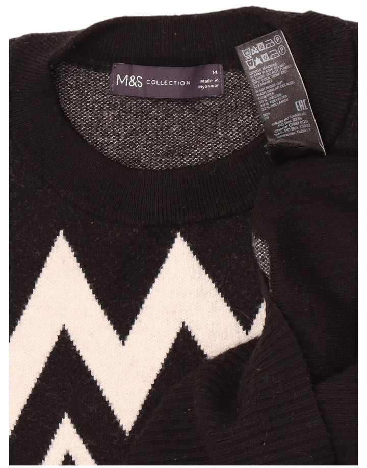 Marks & Spencer Pull à col rond pour femme UK 14 Noir moyen
