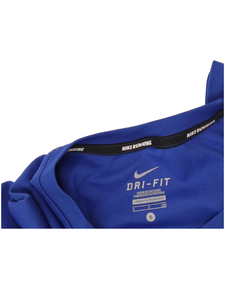 NIKE Haut Dri Fit à manches longues pour hommes, petit bleu, polyester