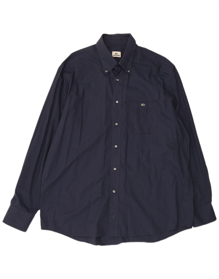 LACOSTE Chemise Homme Taille 45 XL Bleu Marine Carreaux Coton