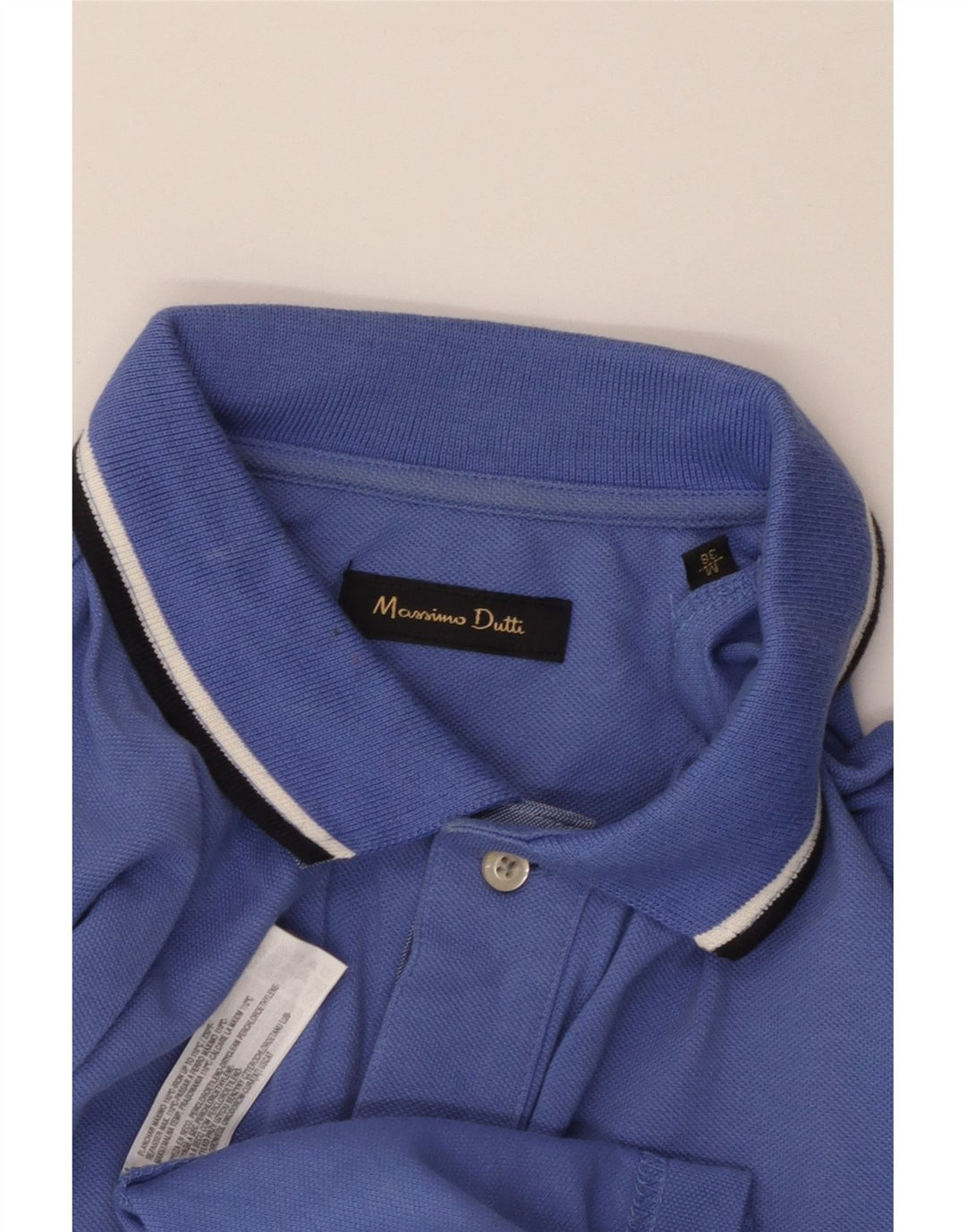 MASSIMO DUTTI Polo Homme Bleu Moyen Coton