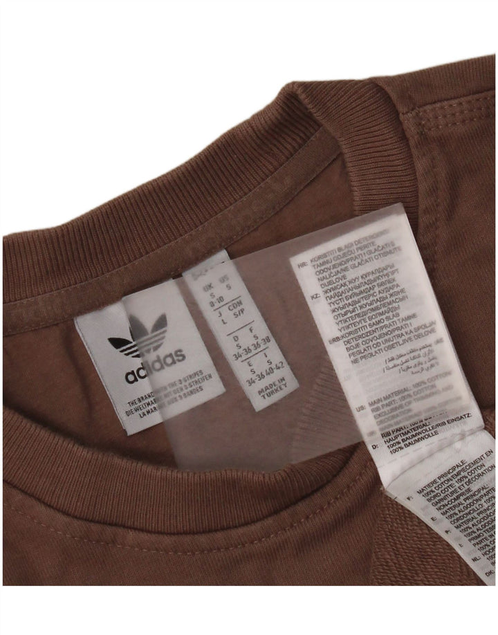 Adidas Sweat-shirt surdimensionné pour femme UK 8/10 Petit coton marron