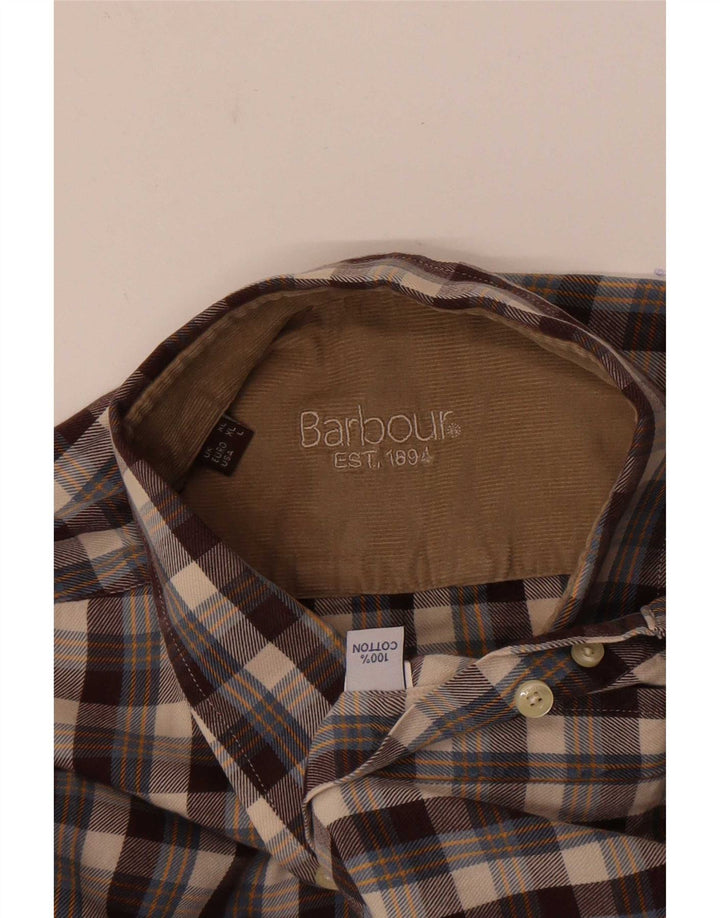 Barbour Chemise en flanelle pour hommes Grand coton à carreaux marron