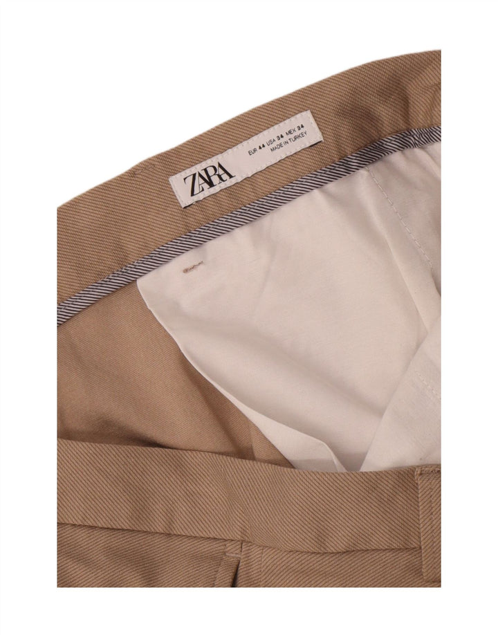 Zara Short Chino Homme EU 44 Large W34 Beige Viscose