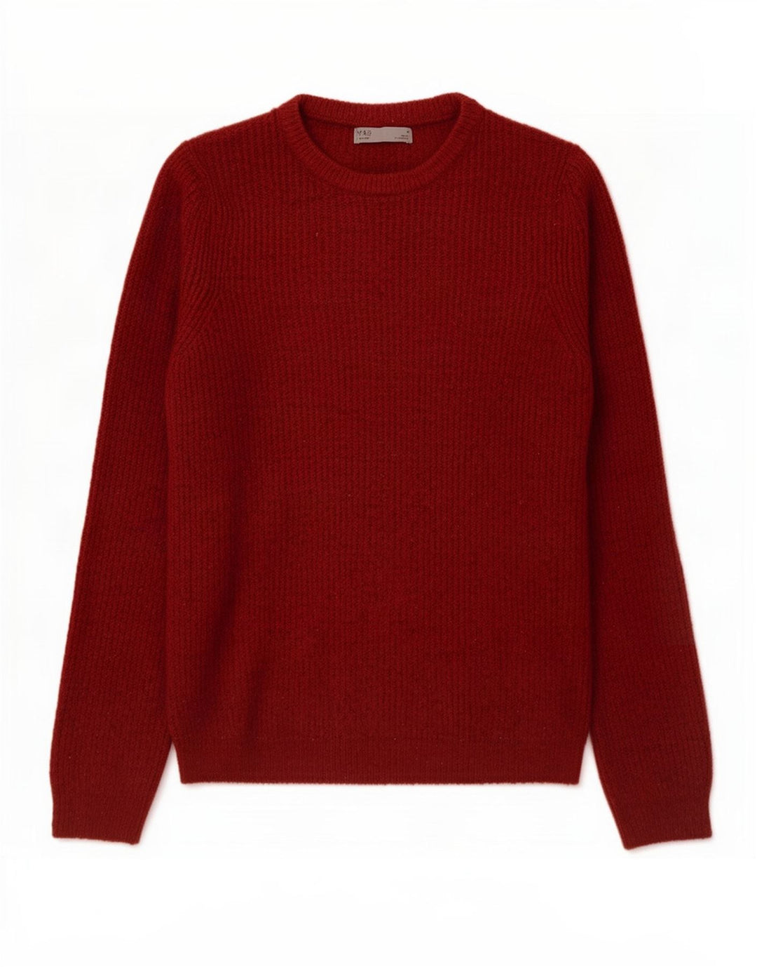 Marks & Spencer Pull Col Rond Homme Acrylique Bordeaux Moyen