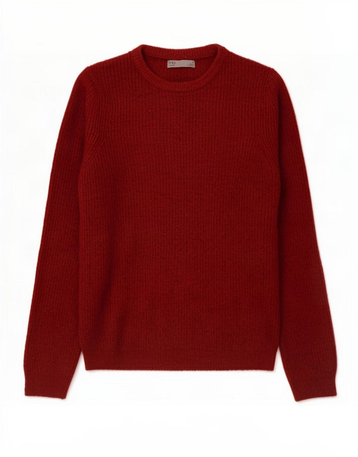 Marks & Spencer Pull Col Rond Homme Acrylique Bordeaux Moyen