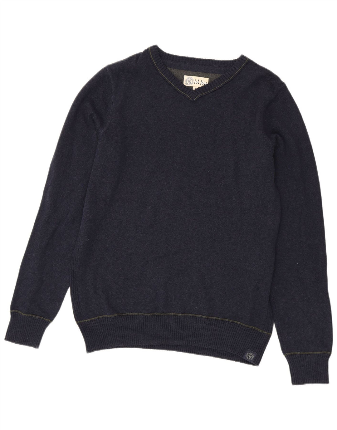 Fat Face Pull Col V Homme Bleu Marine Moyen Coton