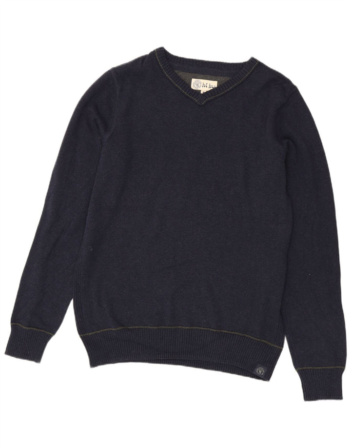 Fat Face Pull Col V Homme Bleu Marine Moyen Coton