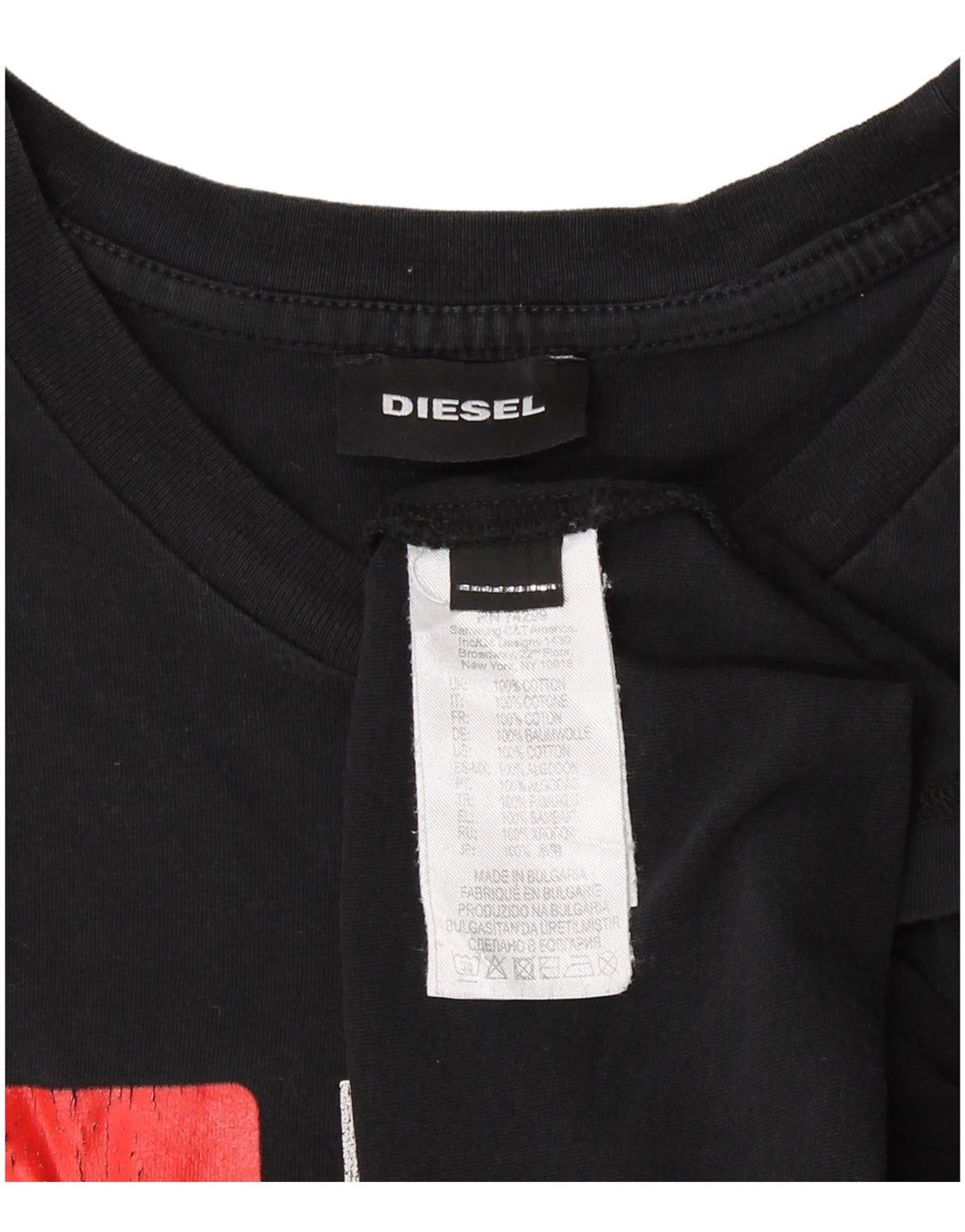 DIESEL T-Shirt Graphique Homme Petit Noir Coton