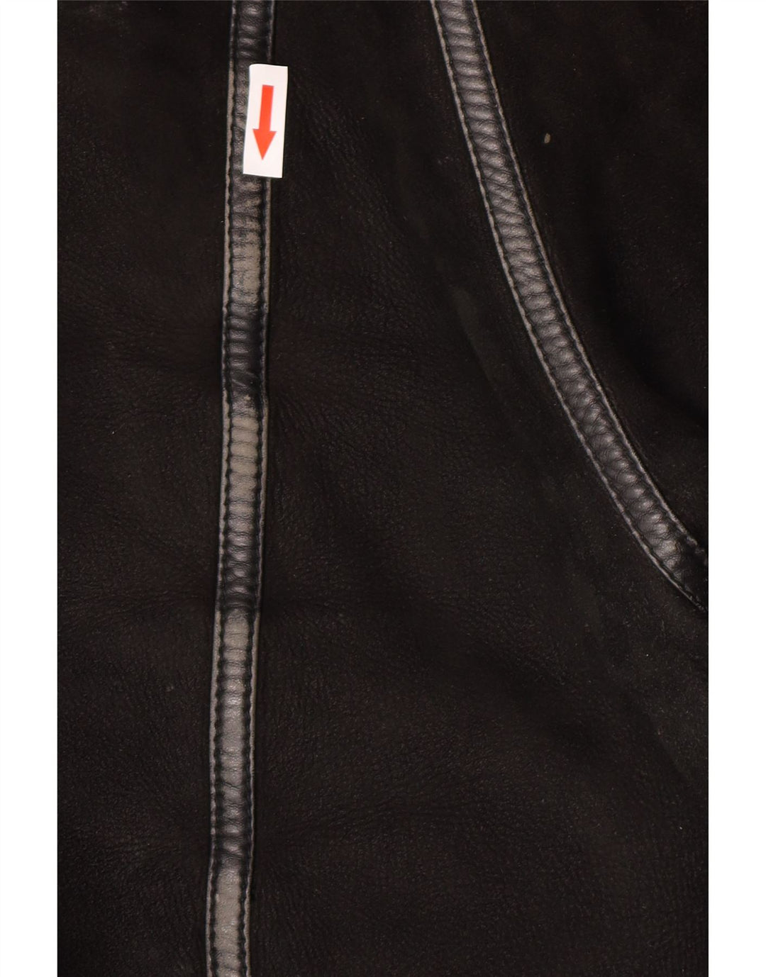 veste en peau de mouton homme vintage IT 50 Grande peau de mouton noire