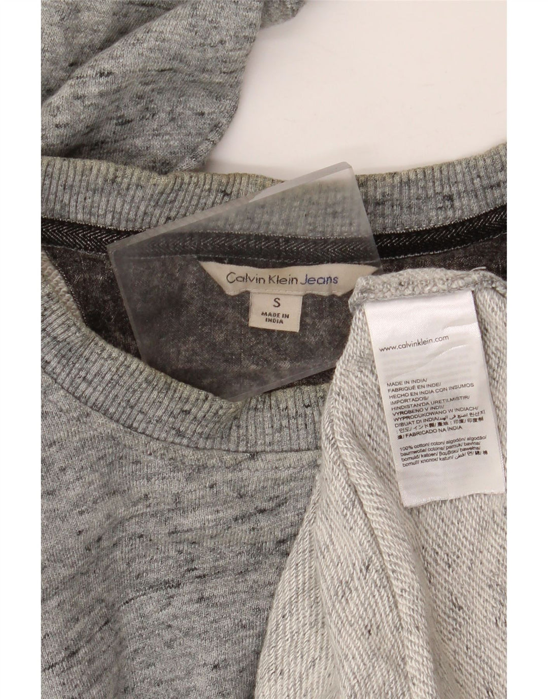 CALVIN KLEIN JEANS Sweat-Shirt Graphique Homme Petit Gris Moucheté