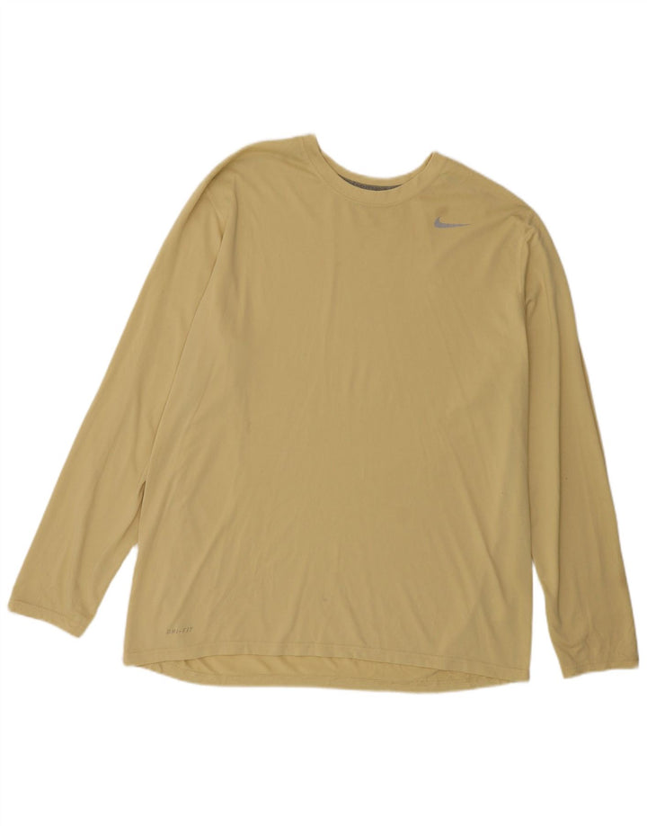 Nike Haut Dri Fit à manches longues pour homme XL Jaune Polyester