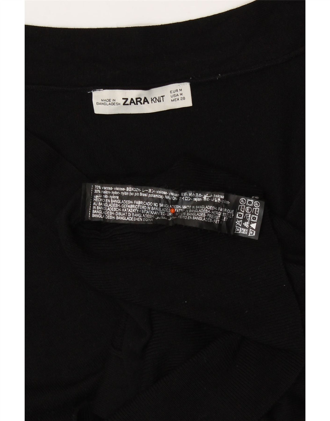 Zara Cardigan Femme Pull UK 14 Medium Noir Viscose