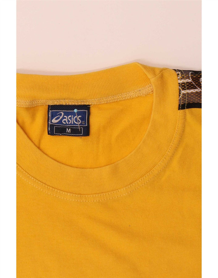 Asics T-Shirt Graphique Homme Jaune Moyen Colourblock Cotton