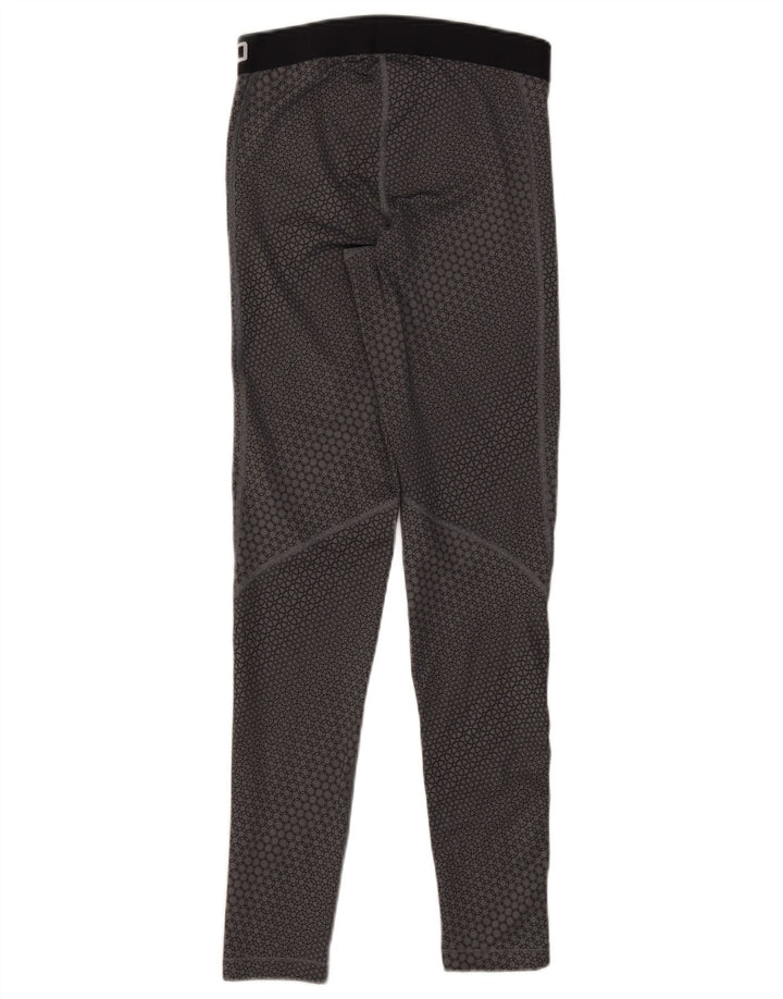 Nike Legging graphique Dri Fit pour femme UK 12 Polyester géométrique gris moyen