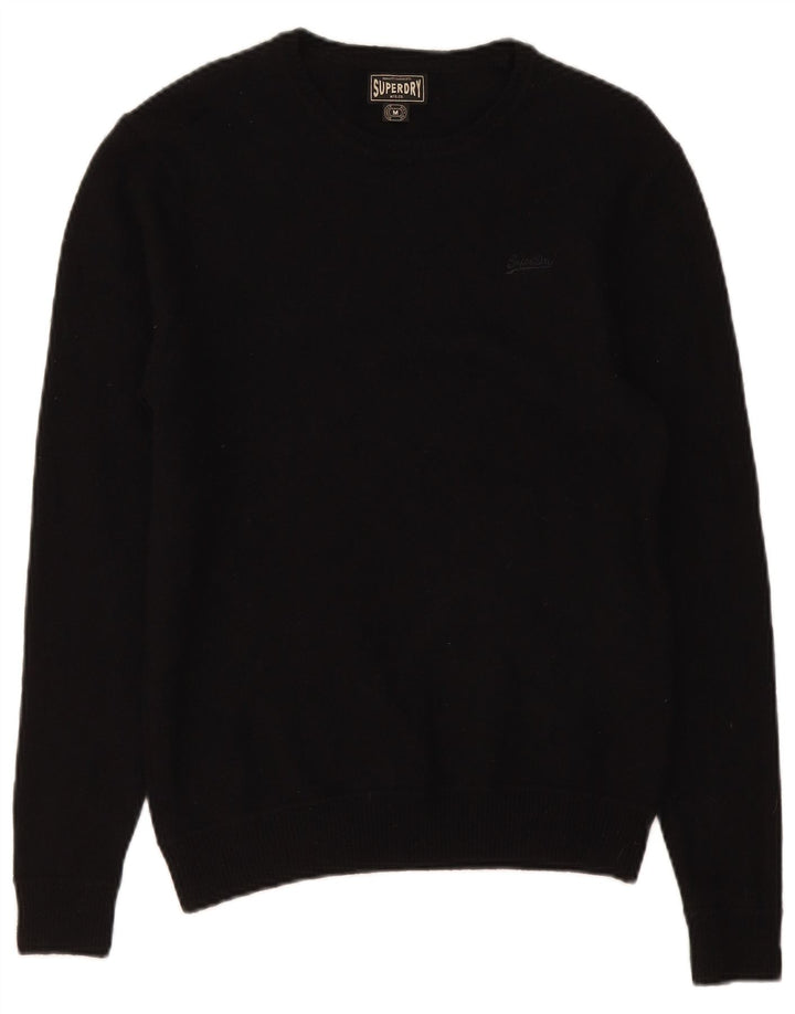 Superdry Pull à Col Bateau en Laine Noir Moyen Homme