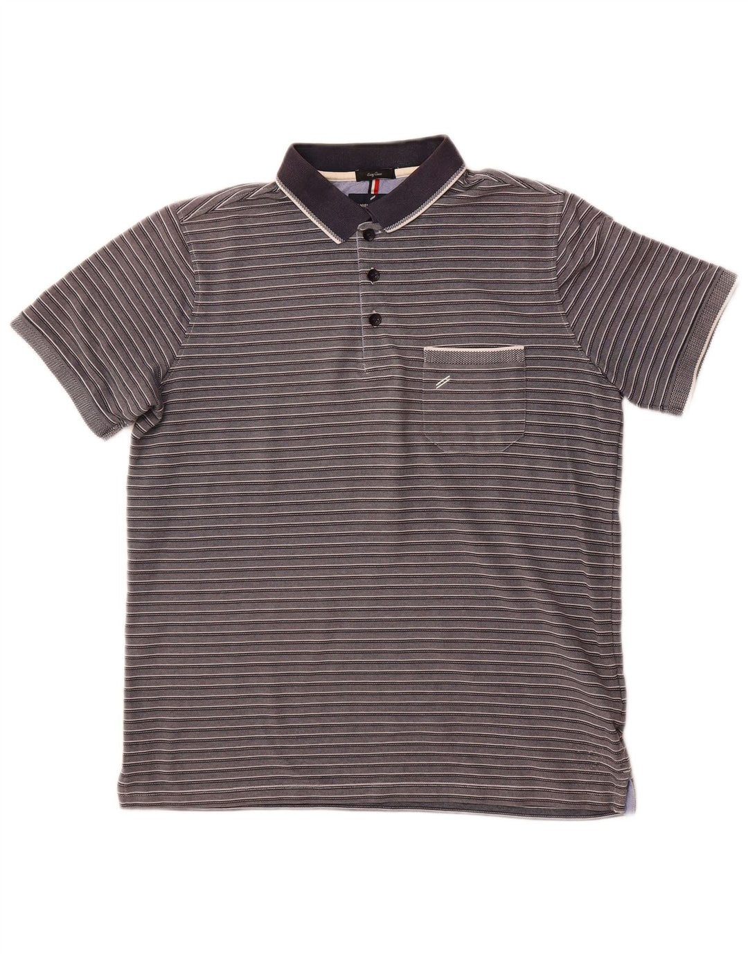DANIEL HECHTER Polo Homme Facile d'Entretien Grand Coton Rayé Gris