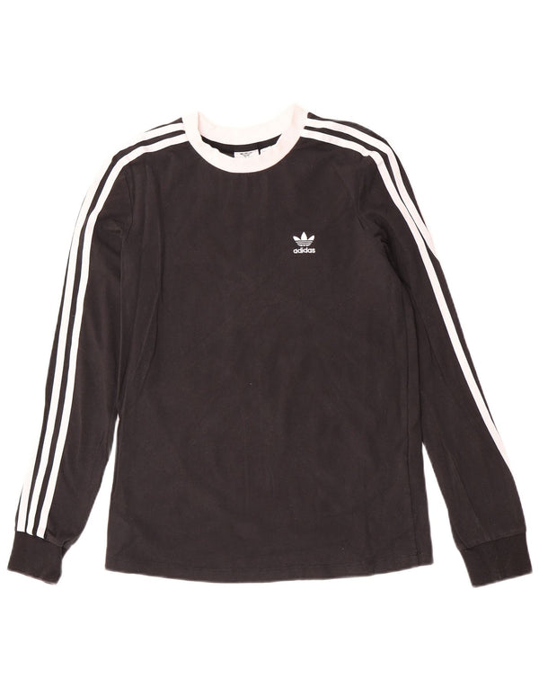 Adidas Haut à manches longues pour femme UK 8 Small Noir Colourblock Coton