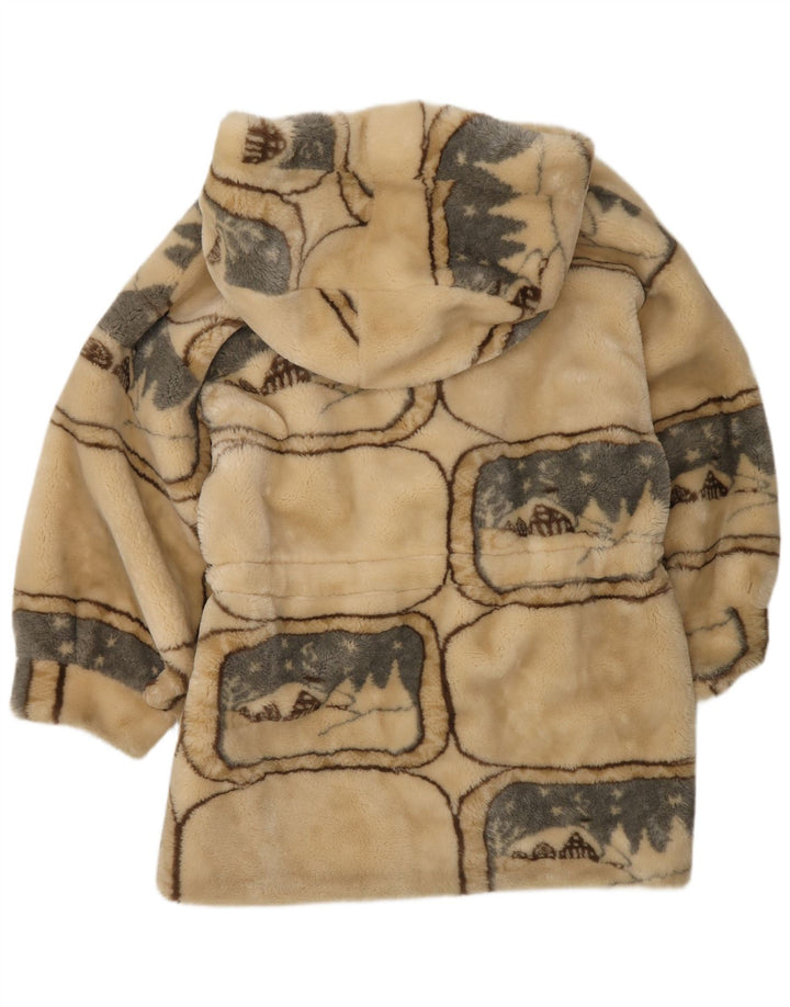 Verde Piu Manteau à capuche surdimensionné pour femme IT 42 Beige moyen géométrique