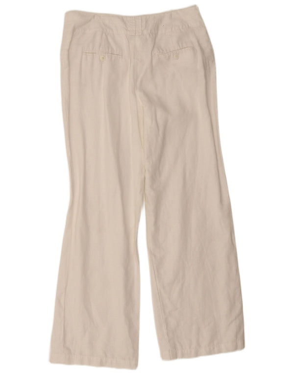 Monsoon Pantalon décontracté bootcut pour femme UK 10 Small W28 L28 Lin blanc