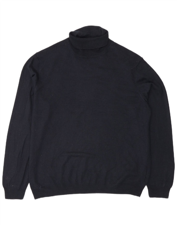 Marks & Spencer Pull col roulé pour homme 2XL Bleu marine Acrylique