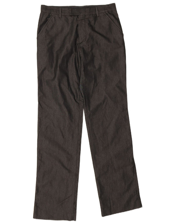 Zara Pantalon de costume droit pour homme EU 42 Large W32 L34 Coton noir