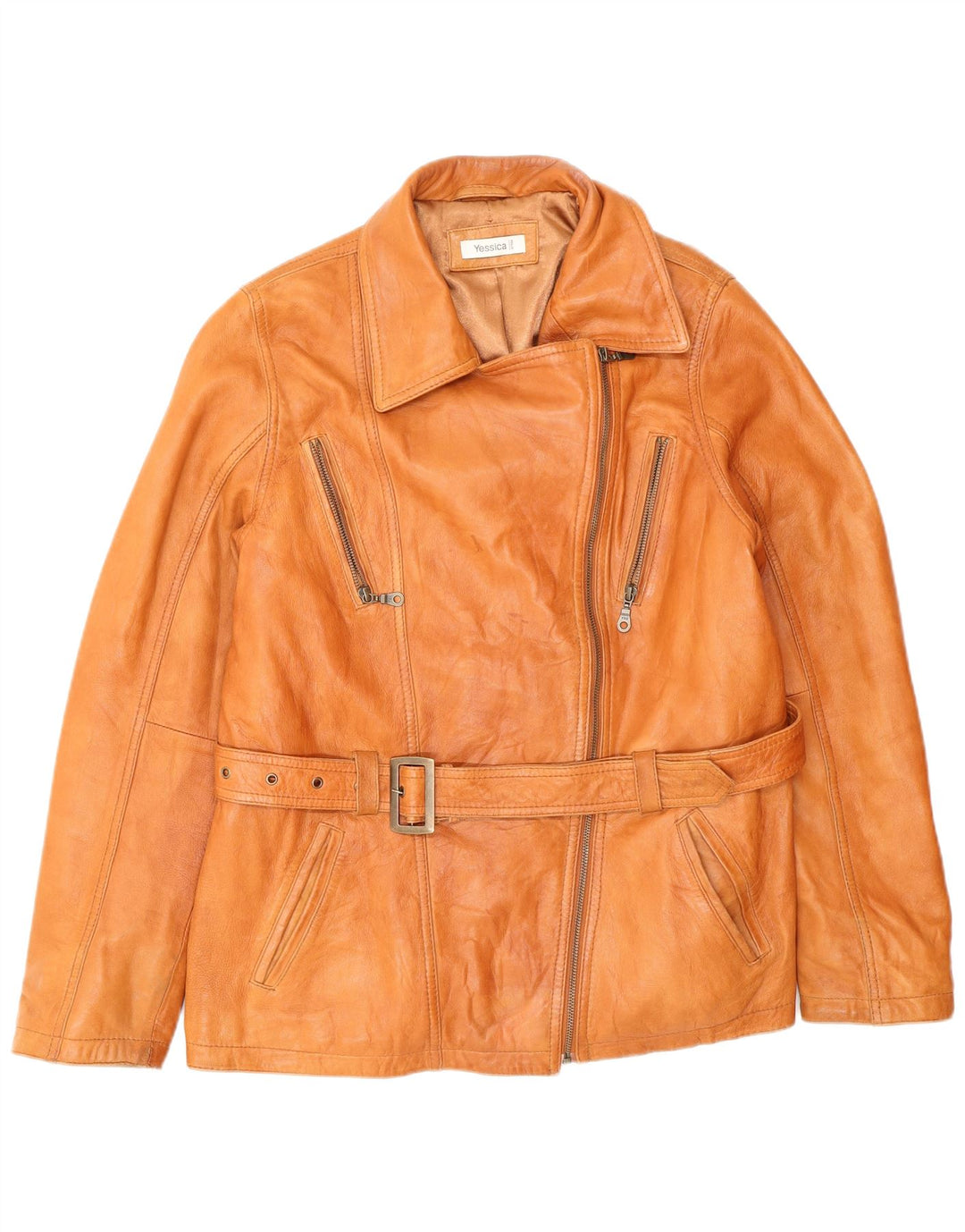 Yessica Veste en cuir pour femme UK 20 2XL Cuir marron