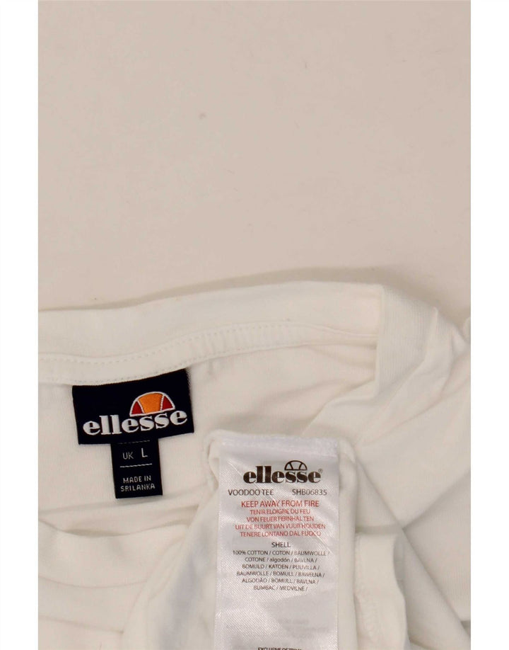 Ellesse T-Shirt Homme Haut Large Blanc Coton