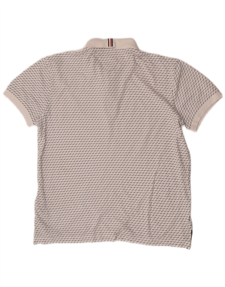Tommy Hilfiger Polo Regular Fit Homme Blanc Moyen Coton Géométrique