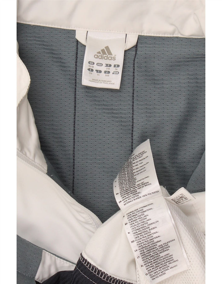 ADIDAS Veste de survêtement pour homme UK 46/48 XL Blanc Colorblock Polyester