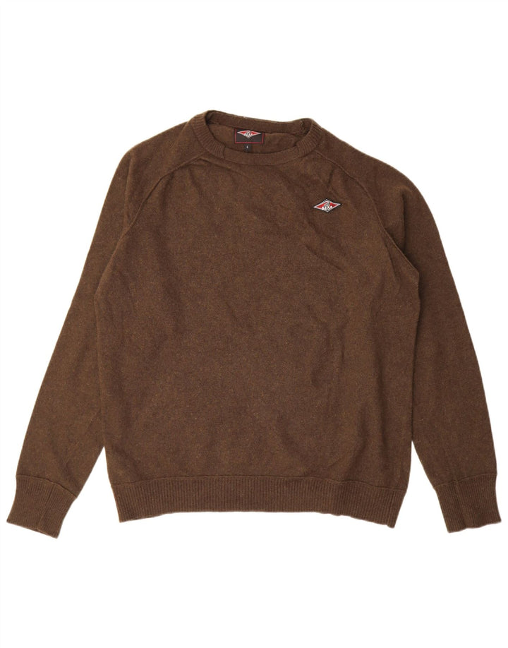 Bear Pull à col rond pour homme en laine marron Taille L