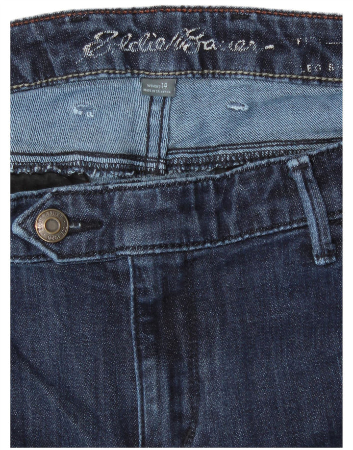 EDDIE BAUER Jean droit courbé pour femme US 14 XL W36 L28 Bleu marine Coton