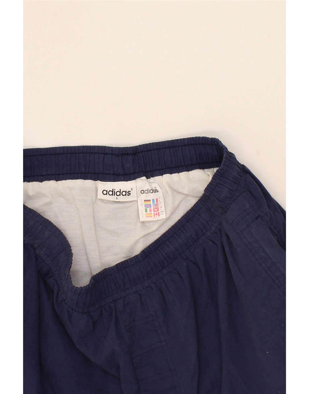 ADIDAS Mens Sport Shorts Large Navy Blue Polyester Vintage Adidas and Second-Hand Adidas from Messina Hembry 