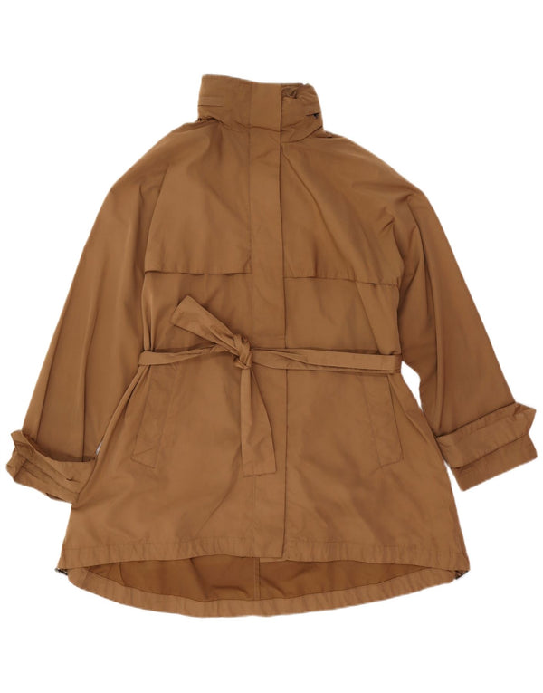 Zara Trench-coat surdimensionné à capuche pour femme UK 10 Petit polyester marron