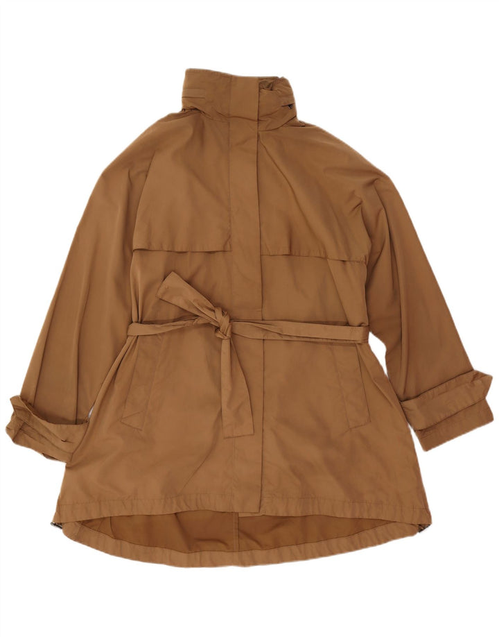 Zara Trench-coat surdimensionné à capuche pour femme UK 10 Petit polyester marron