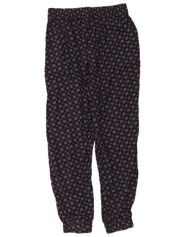Fat Face Pantalon décontracté pour femme UK 12 Medium W30 L29 Bleu marine géométrique