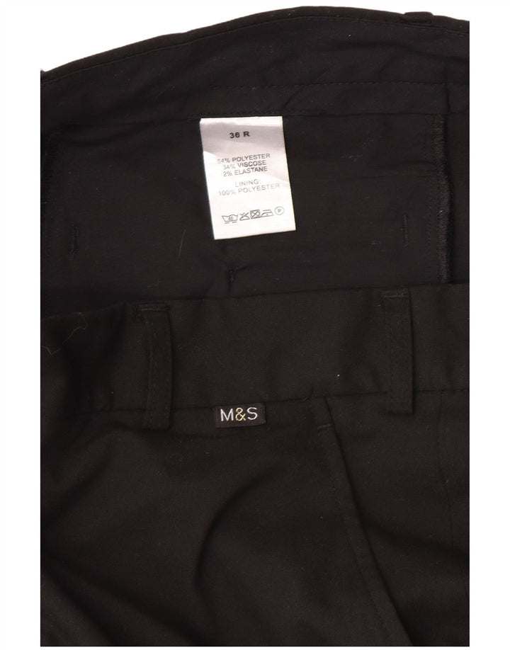 Marks & Spencer Pantalon Chino Droit Homme W36 L30 Noir Polyester
