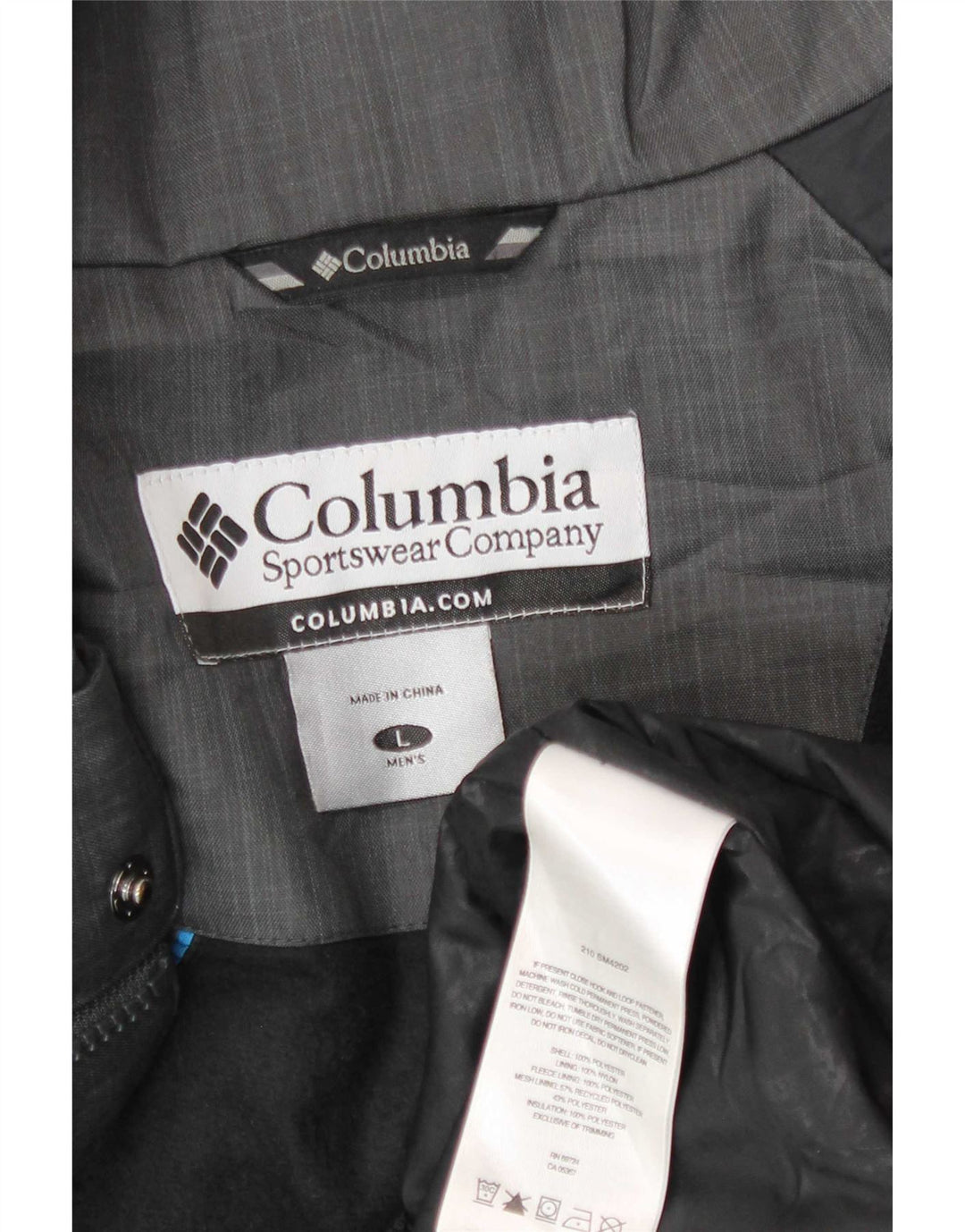Columbia Veste coupe-vent pour homme UK 40 Large Gris Polyester