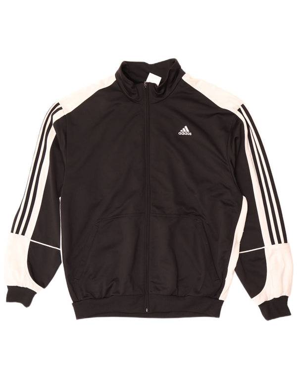 Adidas Veste de survêtement pour homme UK 48/50 XL Noir Colorblock Polyester