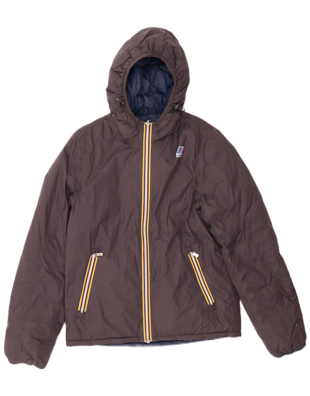 K-WAY Veste matelassée réversible à capuche pour garçon 11-12 ans Petit Gris