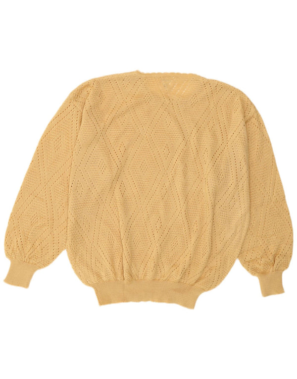 Dralon Womens Boat Neck Jumper Sweater IT 54 3XL Beige Acrylic