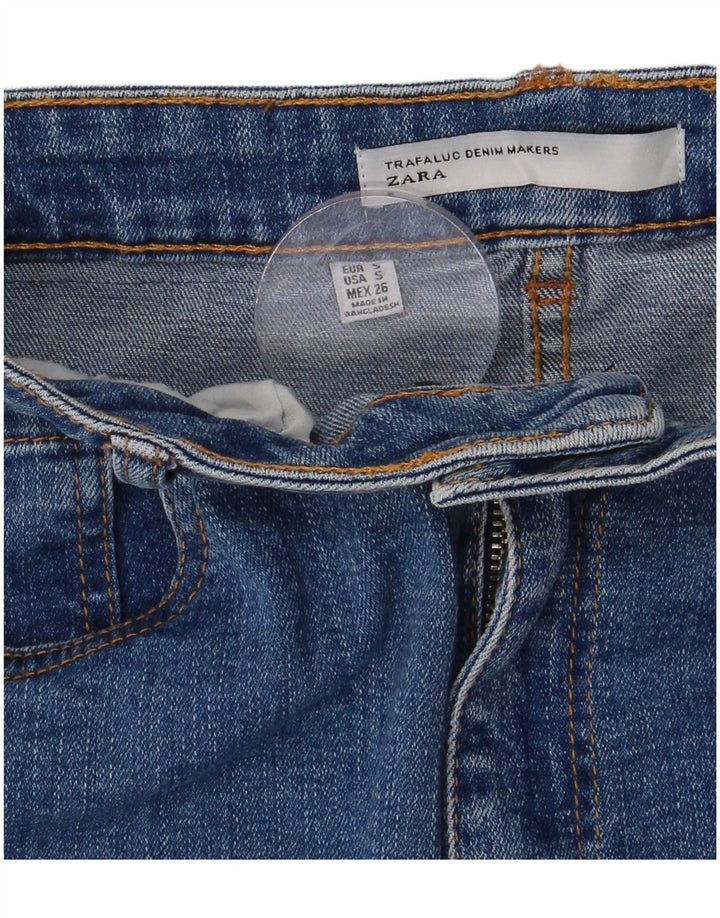 ZARA Femme Jupe En Jean Petit W26 Bleu