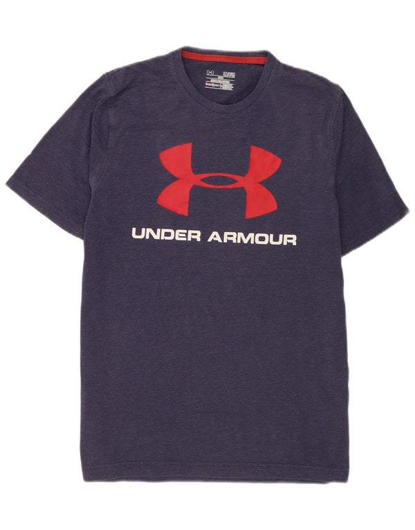Under Armour Heat Gear Graphic T-Shirt Haut Petit Bleu Marine Coton
