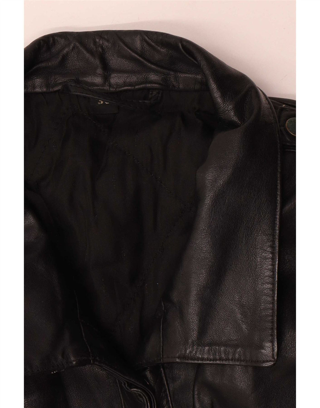 Veste en cuir surdimensionnée femme vintage EU 36 Petit cuir noir