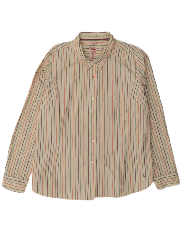 Joules Chemise Femme UK 18 XL Coton Rayé Beige