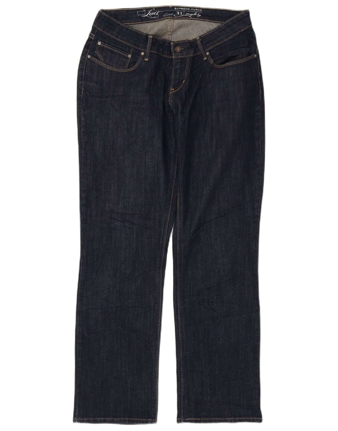 LEVI'S Jean droit femme W31 L30 bleu marine coton