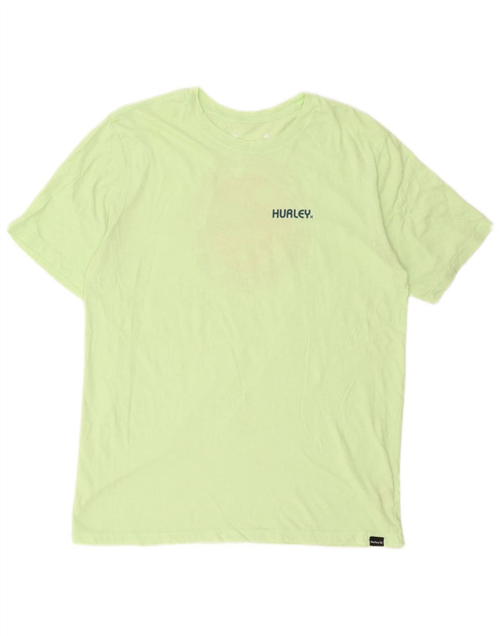 Hurley T-Shirt Graphique Homme Vert Moyen Coton